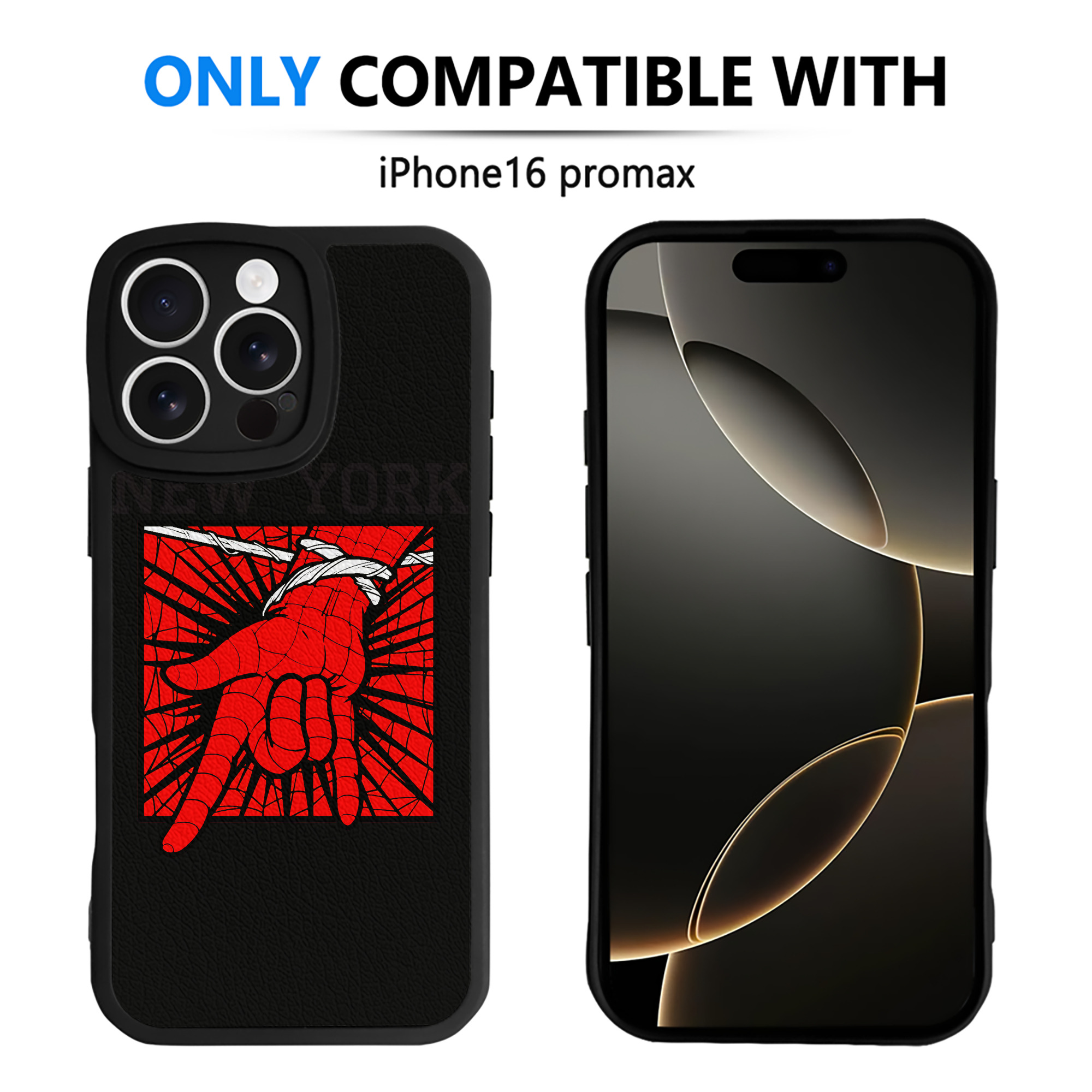 （画像用） Spider Man スパイダーマン 【iPhone 16シリーズ対応】シリコンスマホケース（レザー調） 材質：シリコン